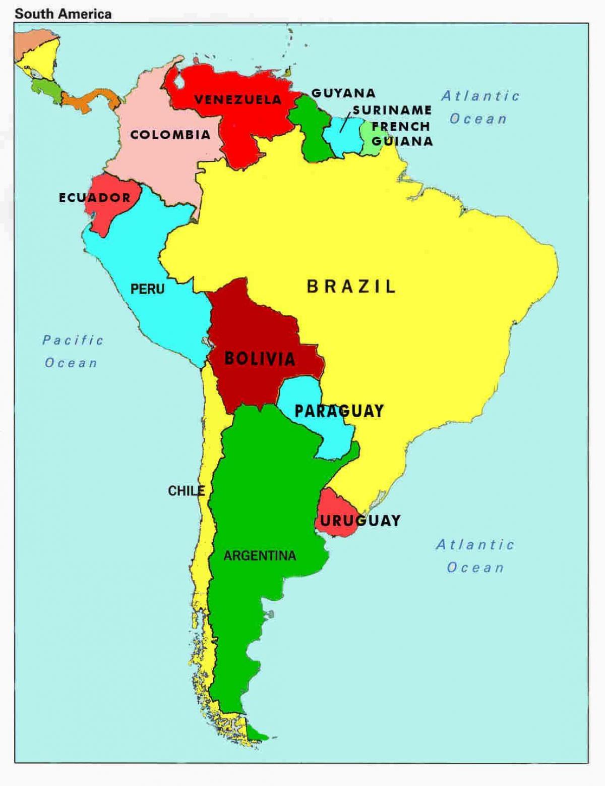 карта Венесуэлы и соседних стран
