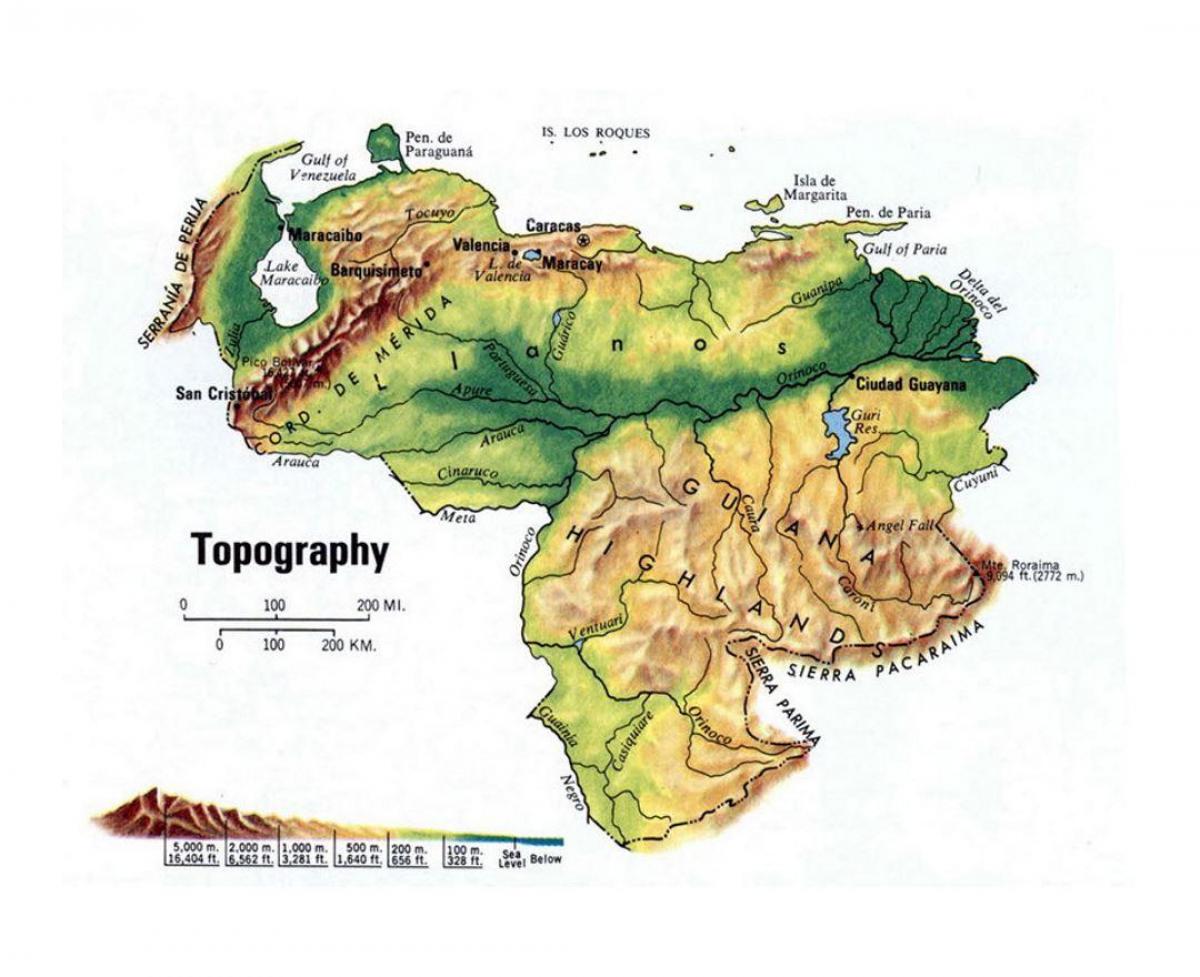 топографическая карта Венесуэла