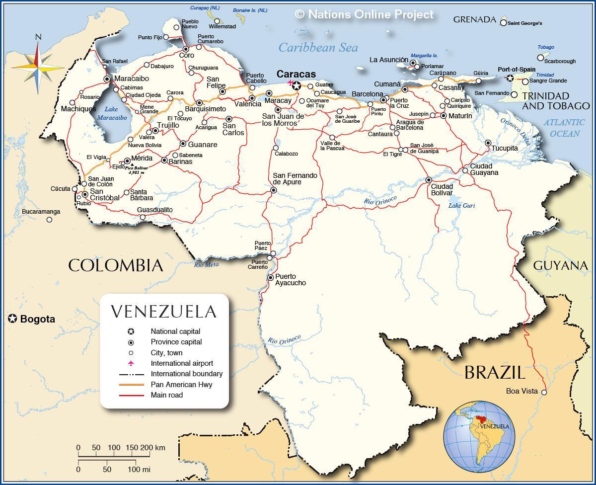 подробная карта Венесуэлы