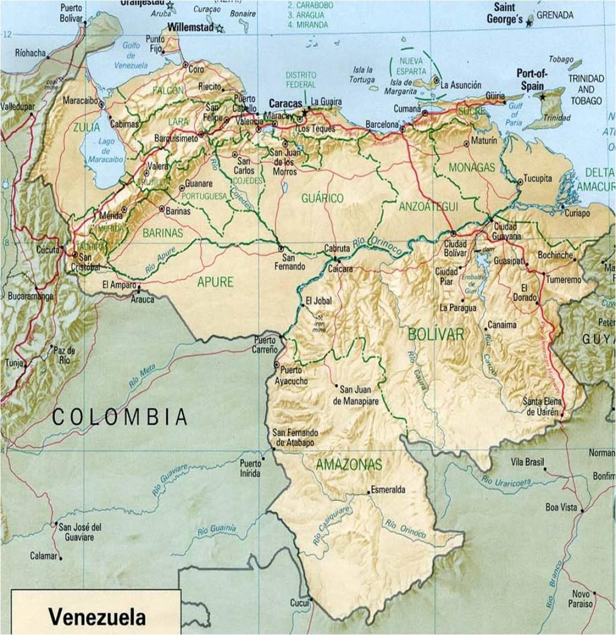 карта реки Венесуэлы 