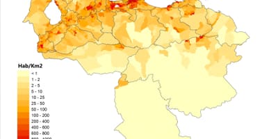 Венесуэла карту плотности населения 