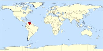 Расположение Венесуэлы на карте мира