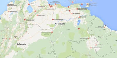 Карта Венесуэлы аэропортов