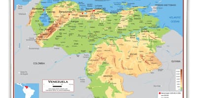 Карта высот Венесуэла 