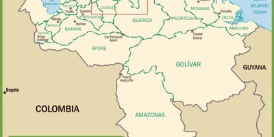 Карта Венесуэла политические